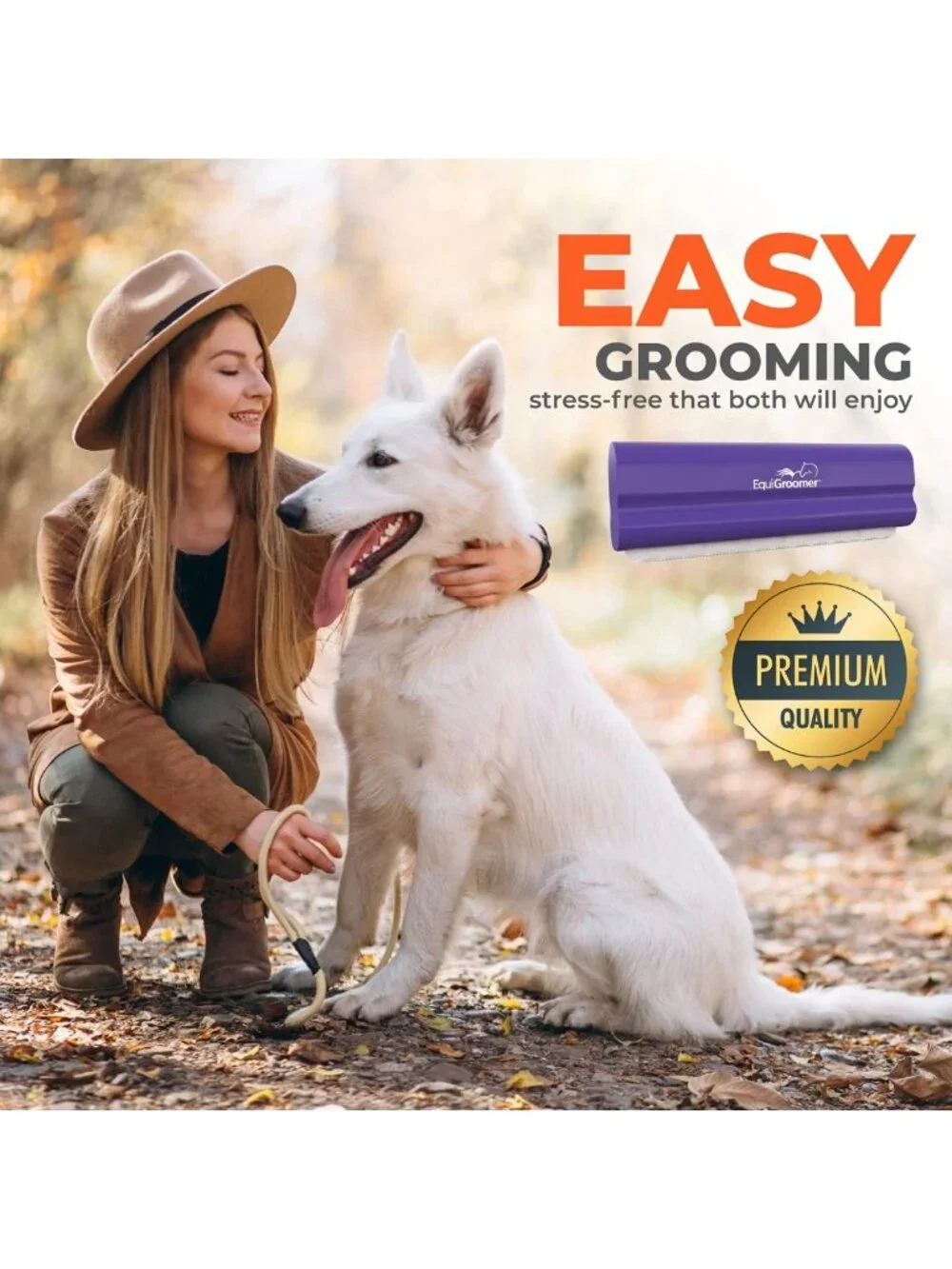 5-Inch Undercoat Deshedding Brush for Dogs & Cats - Pet Grooming Tool, Purple